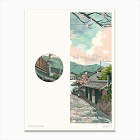 Nagasaki Japan 2 Cut Out Travel Poster Canvas Print