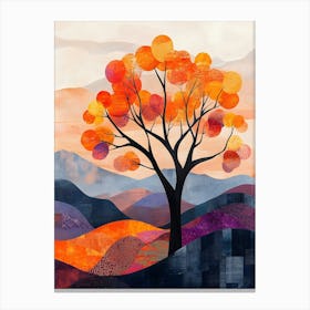 Modern Orange Tree 5 Canvas Print