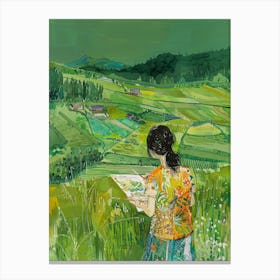 Girl In A Field 1 Canvas Print