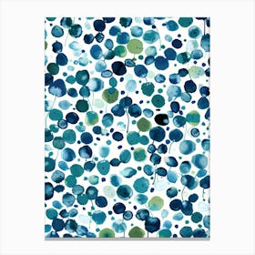 Blue Polka Dots 6 Canvas Print