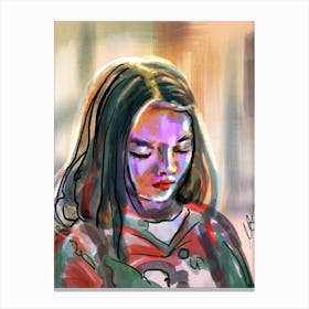 Portrait Girl Colourful Canvas Print