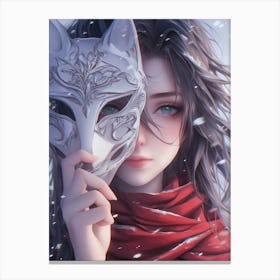 Anime Girl With Mask Canvas Print