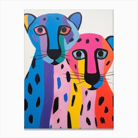 Colourful Kids Animal Art Panther 3 Canvas Print
