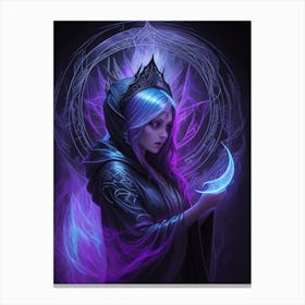 Beautiful Witch with a Magic Wand 5 Canvas Print