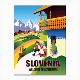Slovenia, Welcome To Adventure Canvas Print