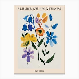 Spring Floral French Poster  Bluebell 2 Canvas Print