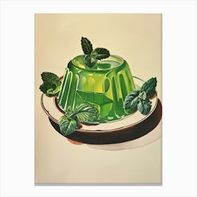 Vibrant Green Jelly Vintage Retro Illustration 3 Canvas Print