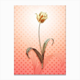 Didier's Tulip Vintage Botanical in Peach Fuzz Polka Dot Pattern n.0250 Canvas Print