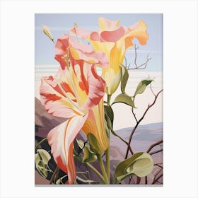 Gloriosa Lily 3 Flower Painting Canvas Print