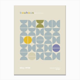 Bauhaus Poster Israel Tel Aviv Kitchen Wall Art Exhibition Poster Geometric Art Minimalist Decor 50s Modern Mcm Mid Century Modern Canvas Print