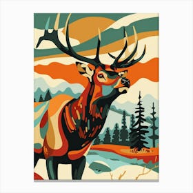 Elk Painting Canvas Print