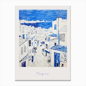 Tangier Morocco 2 Mediterranean Blue Drawing Poster Canvas Print