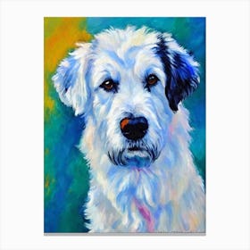 Pyrenean Shepherd Fauvist Style dog Canvas Print