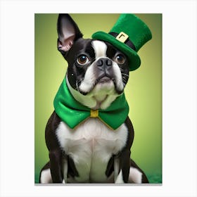 St Patrick'S Day Boston Terrier 9 Canvas Print