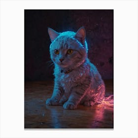 Neon Cat 1 Canvas Print