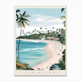 Poster Of Carlisle Bay Beach, Barbados, Matisse And Rousseau Style 4 Canvas Print