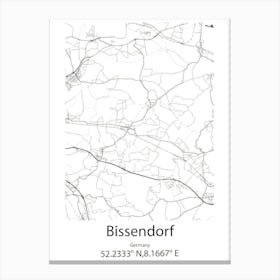 Bissendorf,Germany Minimalist Map Canvas Print