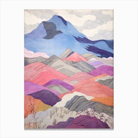 Beinn Tulaichean Scotland 1 Colourful Mountain Illustration Canvas Print
