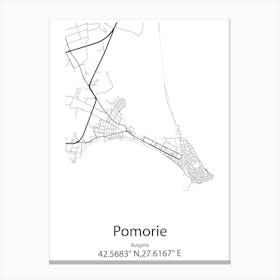 Pomorie,Bulgaria Minimalist Map Canvas Print