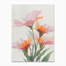 Bird Of Paradise Flowers Acrylic Pastel Colours 4 Canvas Print