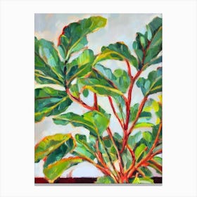 Fiddle Leaf Fig 2 Impressionist Painting Plant Canvas Print