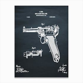 1904 Luger Pistol Canvas Print