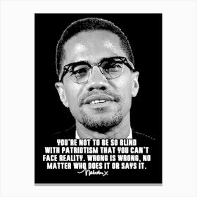 Malcolm X Quote in Line Art Leinwandbild