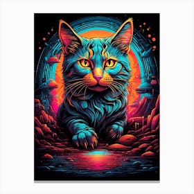 Psychedelic Cat 13 Canvas Print