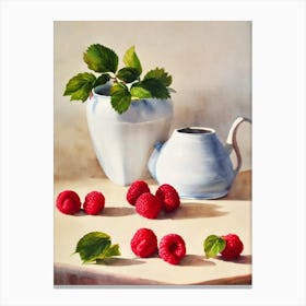 Raspberry Italian Watercolour fruit Canvas Print