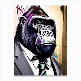 Gorilla In Bow Tie Gorillas Graffiti Style 1 Canvas Print