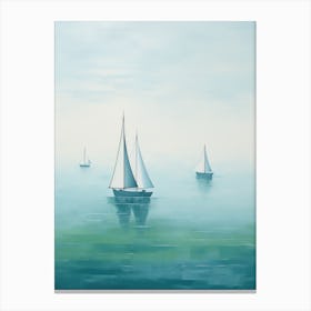 Sailboats In The Sea Canvas Print