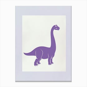 Lilac Dinosaur Silhouette 1 Canvas Print