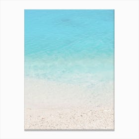 Milos, Greece I Minimalist photography of turquoise water on Mediterranean Sea on a paradise beach with the pastel aesthetic of summer vacations on the French Riviera or in the Caribbean islands Canvas Print