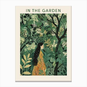 In The Garden Poster Green 5 Canvas Print