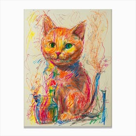 Cat In A Vase Canvas Print