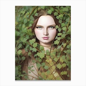 Ivy Plants Vines Woman Face Avatar Canvas Print