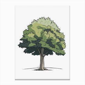 Elm Tree Pixel Illustration 2 Canvas Print