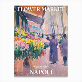 Vintage Flower Market Painting Napoli 3 Canvas Print