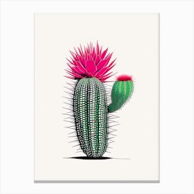Echinocereus Cactus Minimal Line Drawing Canvas Print