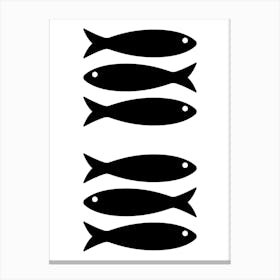 Fish Silhouettes. UK Canvas Print