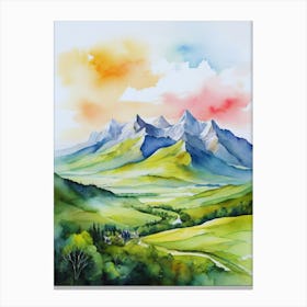Watercolor Of Mountains 2 Canvas Print