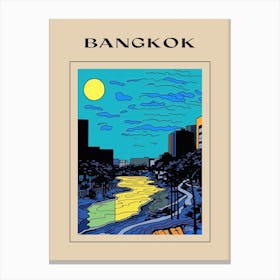 Minimal Design Style Of Bangkok, Thailand 3 Poster Canvas Print