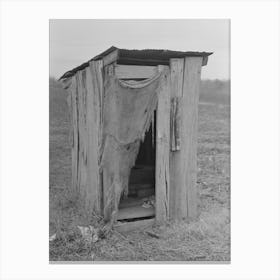Privy Of Sharecropper S Farmstead Near Pace, Mississippi, Background Photo For Sunflower Plantation By Russell Lee Canvas Print