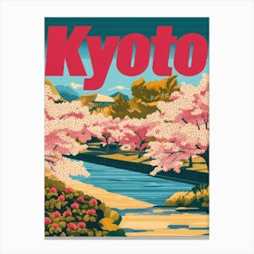 Aihrgdesign A 1970s Inspired Travel Poster For Kyoto 3 Canvas Print