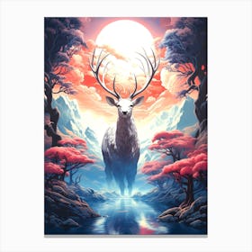 Deer In The Forest 4 Canvas Print