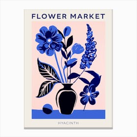 Blue Flower Market Poster Hyacinth 2 Canvas Print