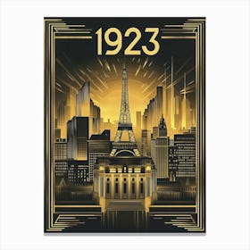 Aihrgdesign A Vintage Travel Poster Showcasing Art Deco Archi 9f47cb17 3a39 468a 9df3 37664173301d 0 Canvas Print