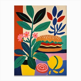 Burger And Plant Canvas Print