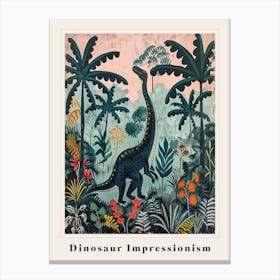 Dinosaur Impressionist Inspired Painting 3 Poster Canvas Print