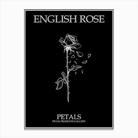 English Rose Petals Line Drawing 1 Poster Inverted Canvas Print